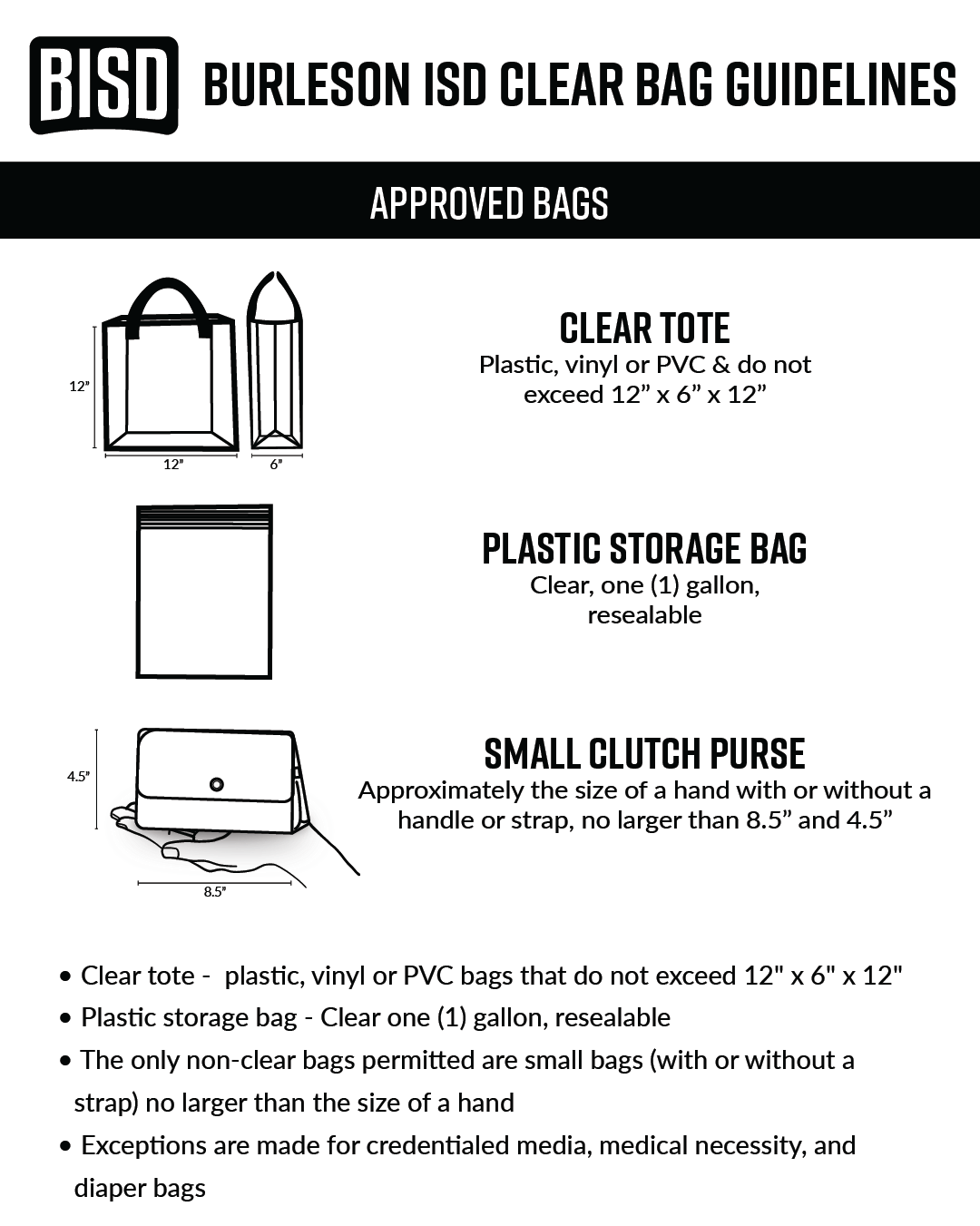  Image, BISD Clear Bag Policy
